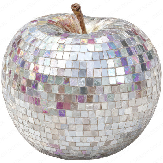 Mirrorball Apple fussy cut sheet in A4 format showing all 12 designs on one printable page