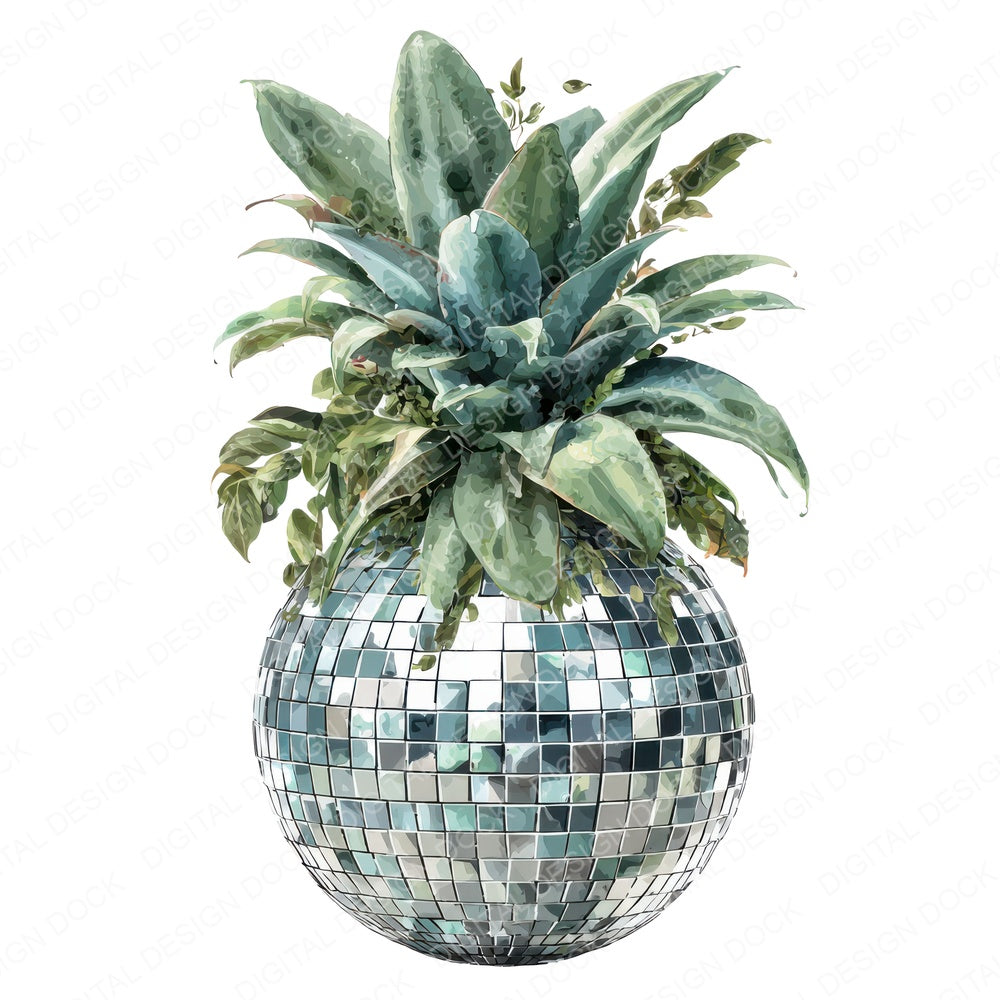 Mirrorball Pineapple fussy cut sheet in US Letter format showing all 12 designs on one printable page