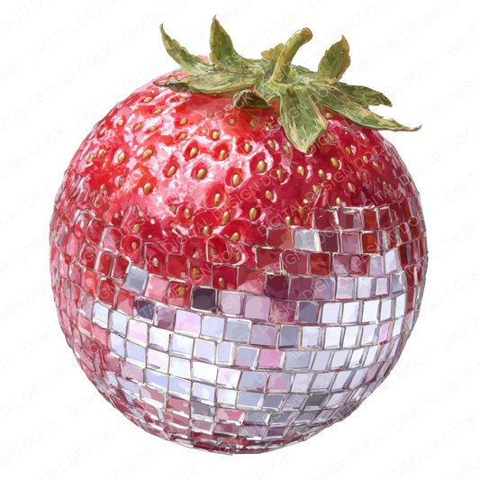 Mirrorball Strawberry fussy cut sheet in US Letter format showing all 12 designs on one printable page