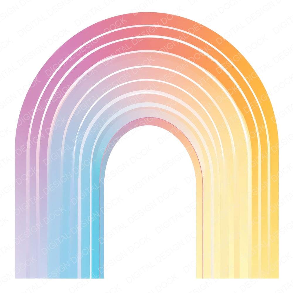 Modern Rainbow Arch fussy cut sheet in A4 format showing all 12 designs on one printable page