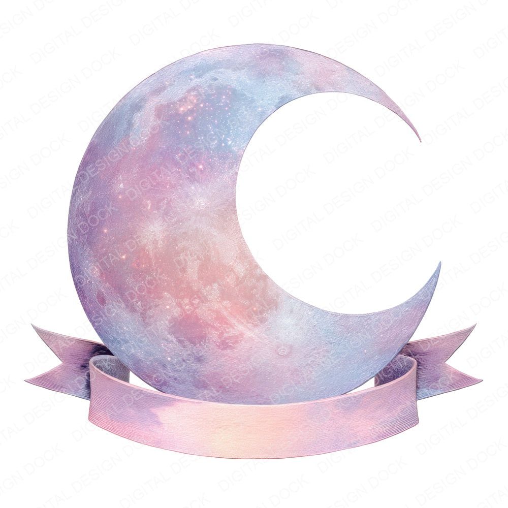 Moon Banner fussy cut sheet in A4 format showing all 12 designs on one printable page