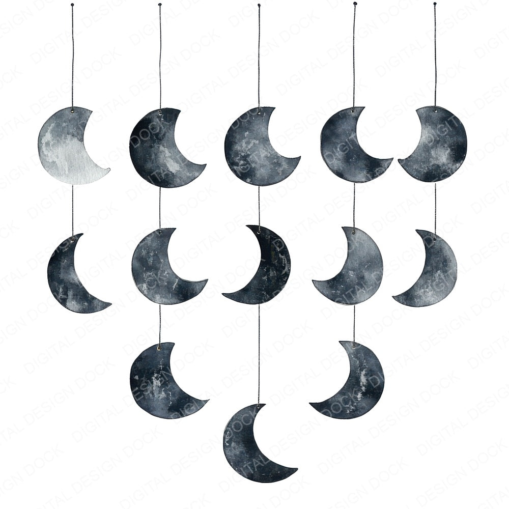 Moon Phases Garland Clipart Set (DDD006095)