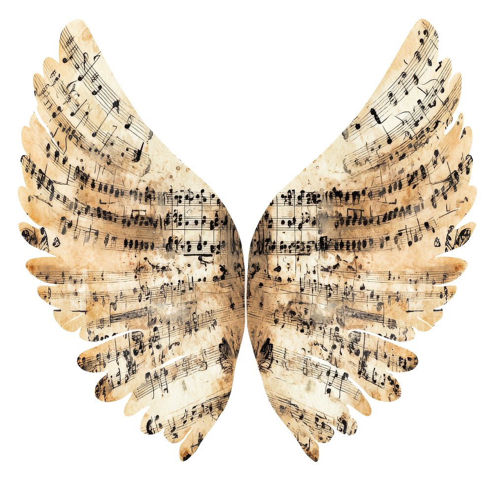 Music Note Angel Wings Clipart Set (DDD006121)