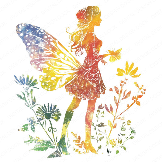 Nordic Fairy Silhouette fussy cut sheet in A4 format showing all 12 designs on one printable page
