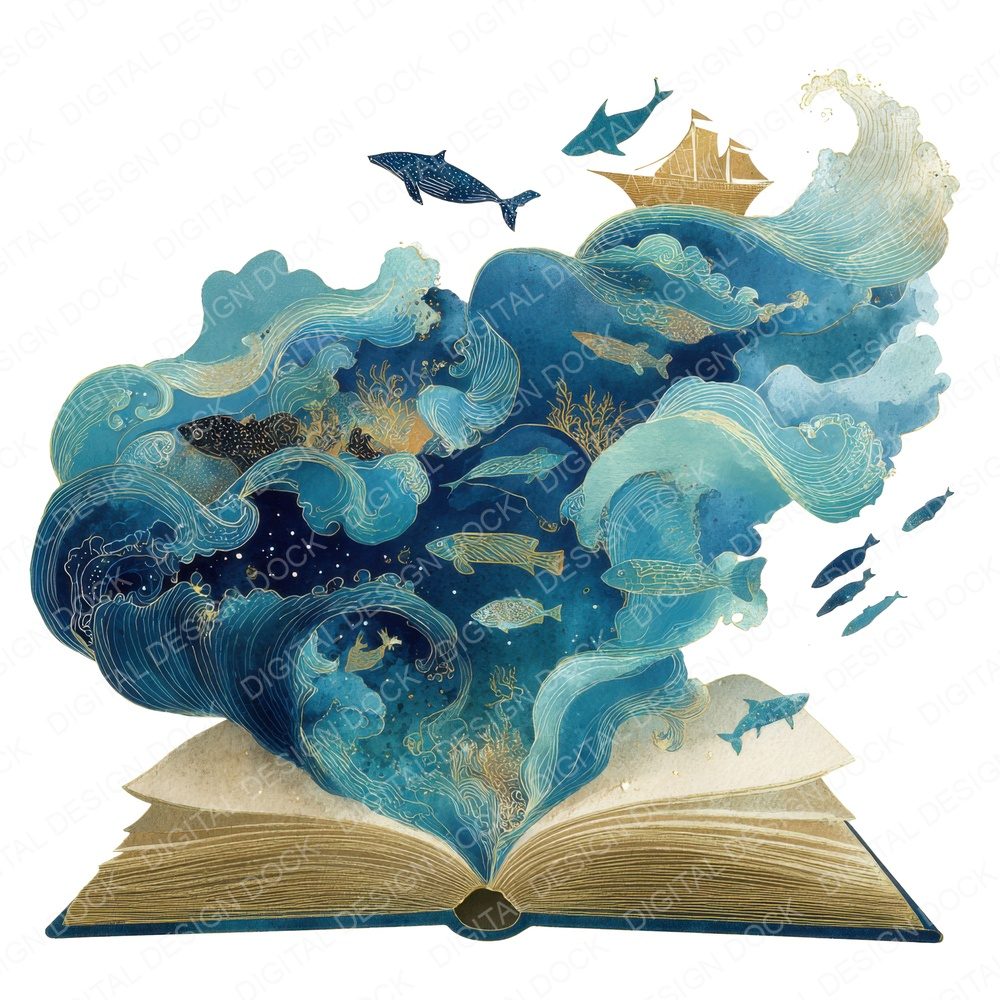 Ocean Adventure Open Book Clipart Set (DDD006185)