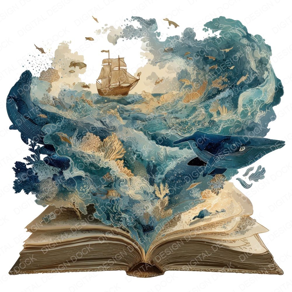 Ocean Adventure Open Book Clipart Set (DDD006185)