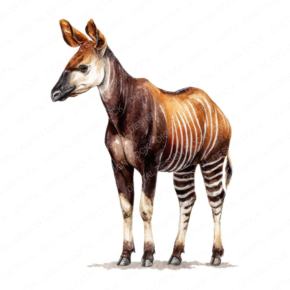Okapi Exotic Animal Clipart Set (DDD008242)