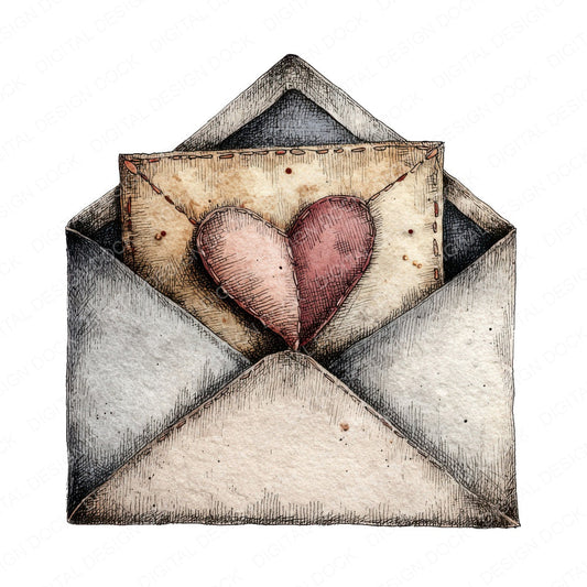 Open Love Letter fussy cut sheet in US Letter format showing all 12 designs on one printable page
