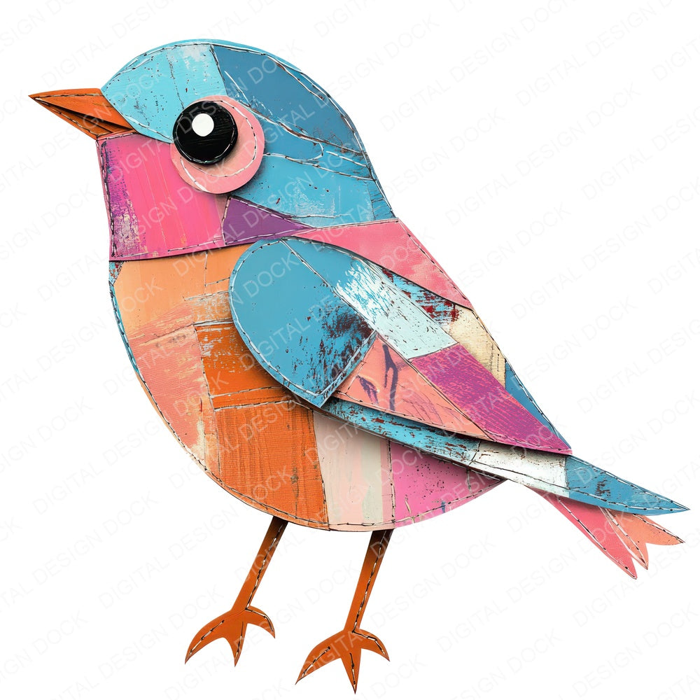 Bird fussy cut sheet in US Letter format showing all 12 designs on one printable page