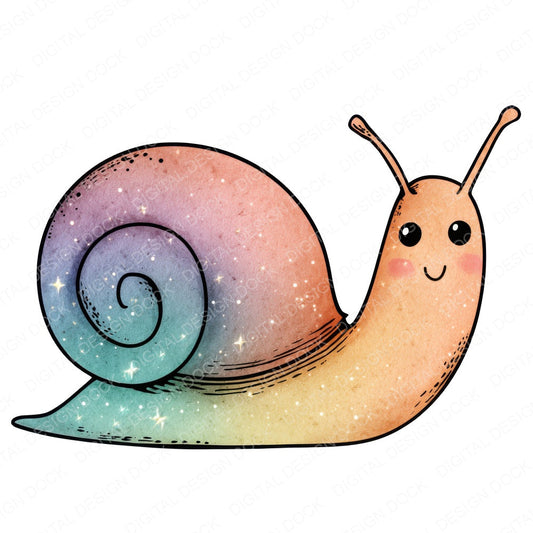 Pastel Ombre Snail Clipart Set (DDD006255)