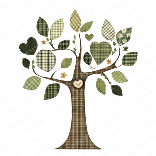 Patch Tree with Button Leaf Clipart Set (DDD006259)