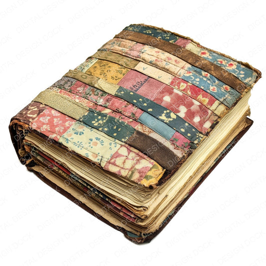 Patchwork Junk Journal fussy cut sheet in US Letter format showing all 12 designs on one printable page