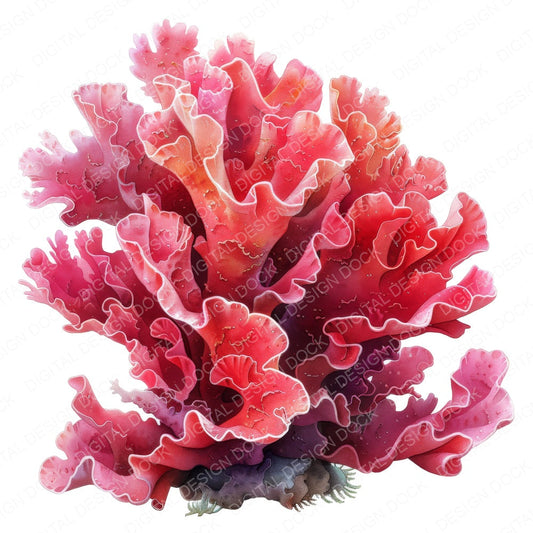 Piece of Coral Reef fussy cut sheet in A4 format showing all 12 designs on one printable page