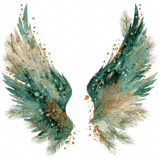Pine Branch Fairy Wings fussy cut sheet in US Letter format showing all 12 designs on one printable page