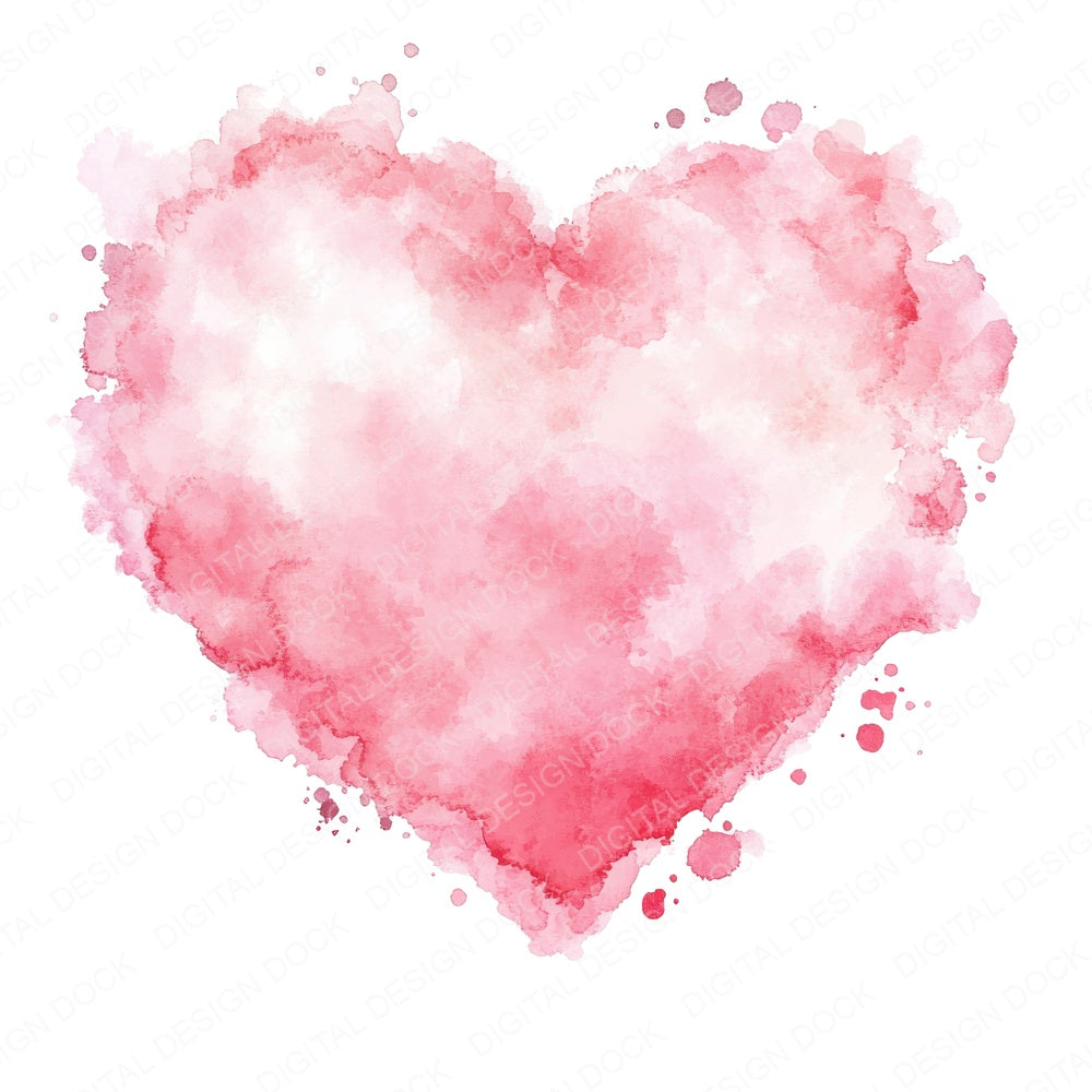 Pink Love Heart Cloud fussy cut sheet in US Letter format showing all 12 designs on one printable page