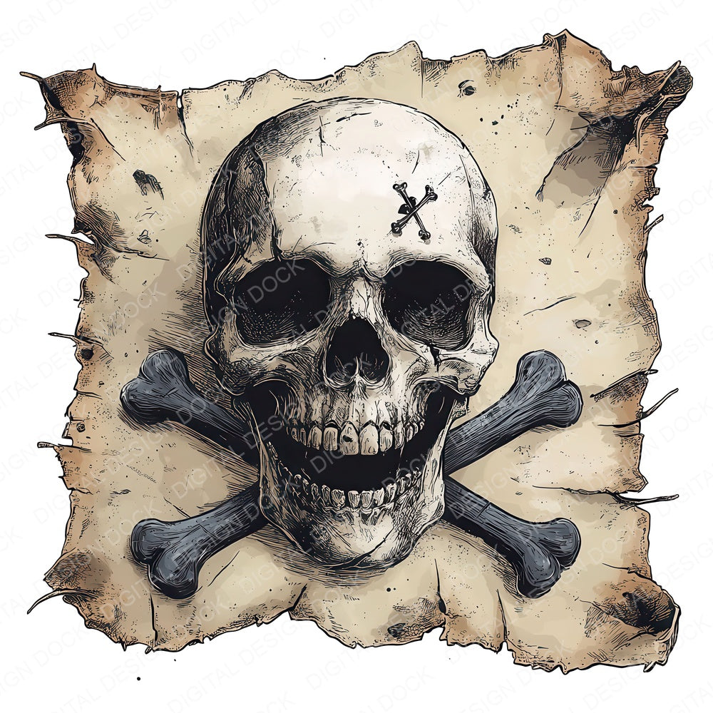 Pirate Flag fussy cut sheet in US Letter format showing all 12 designs on one printable page