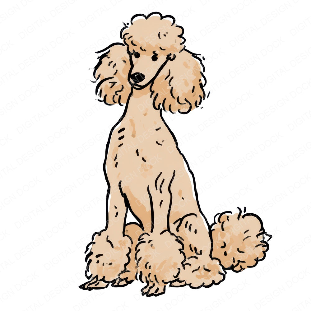 Poodle Watercolour Dog Clipart Set (DDD018054)