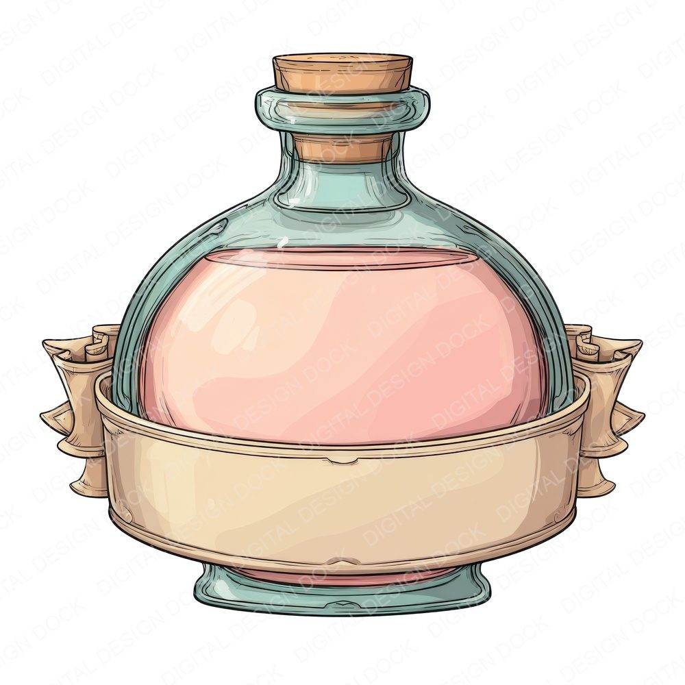 Potion Bottle Front Banner Clipart Set (DDD006336)