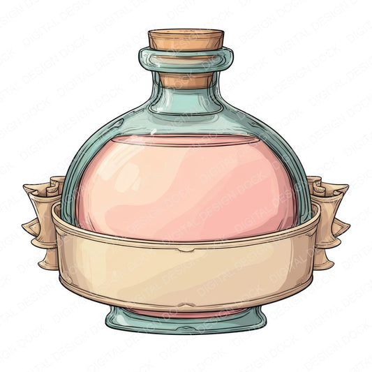 Potion Bottle Front Banner Clipart Set (DDD006336)