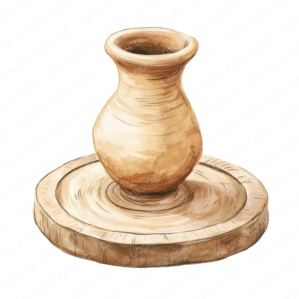 Pottery Wheel Vase fussy cut sheet in A4 format showing all 12 designs on one printable page