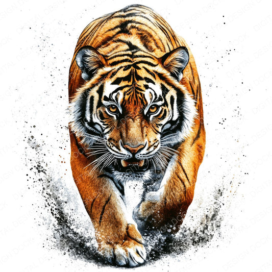 Pouncing Tiger fussy cut sheet in A4 format showing all 12 designs on one printable page