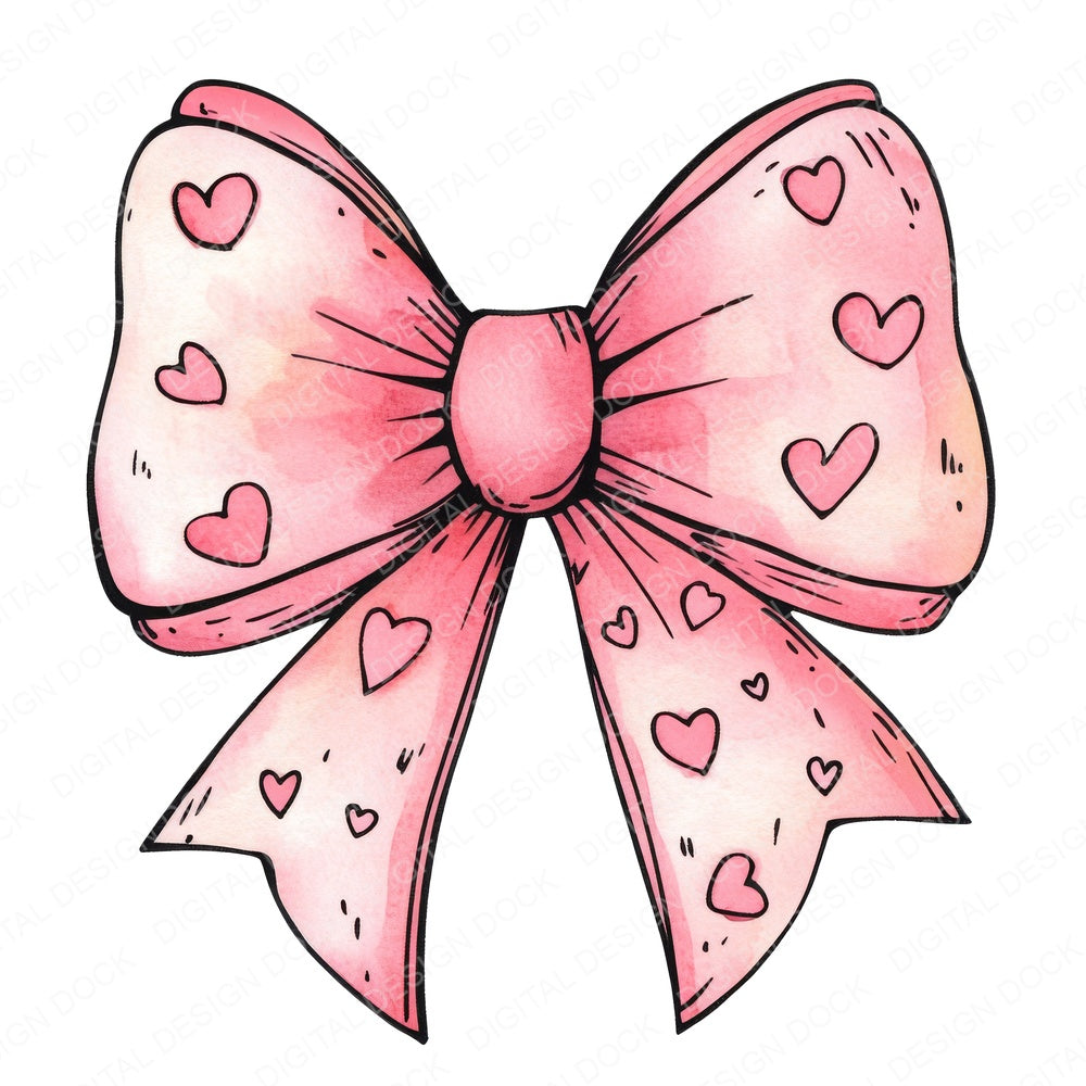 Pretty Pink Bow fussy cut sheet in A4 format showing all 12 designs on one printable page