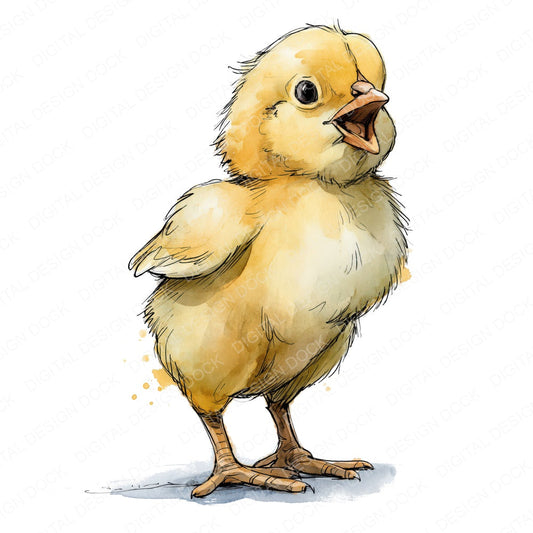 Realistic Baby Chick Clipart Set (DDD013728)
