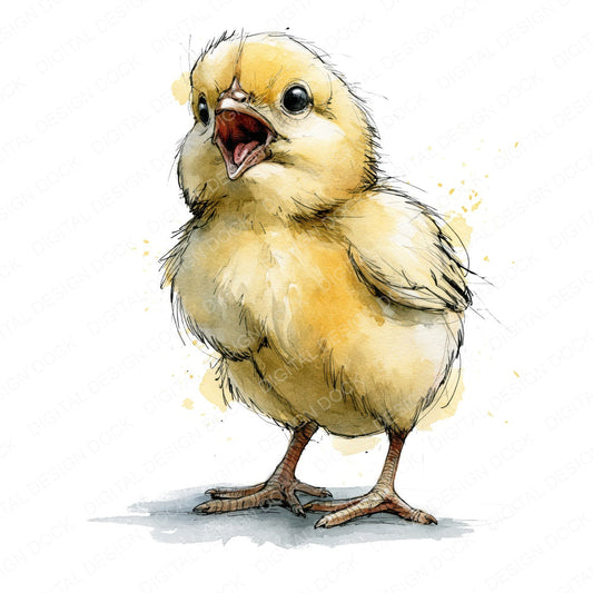 Realistic Baby Chick Clipart Set (DDD013728)