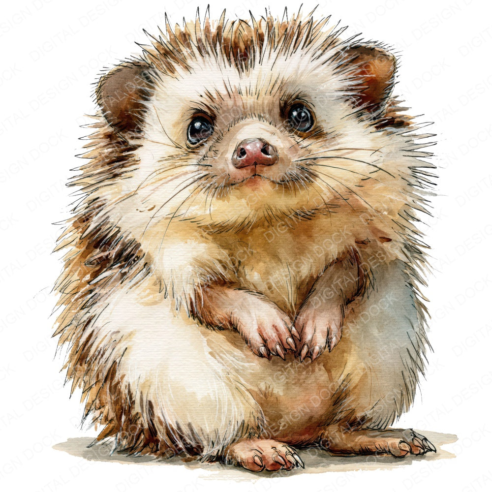 Realistic Baby Hedgehog Hoglet Fussy Cut Sheets (DDD013863)