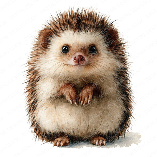 Realistic Baby Hedgehog Hoglet Clipart Set (DDD013843)