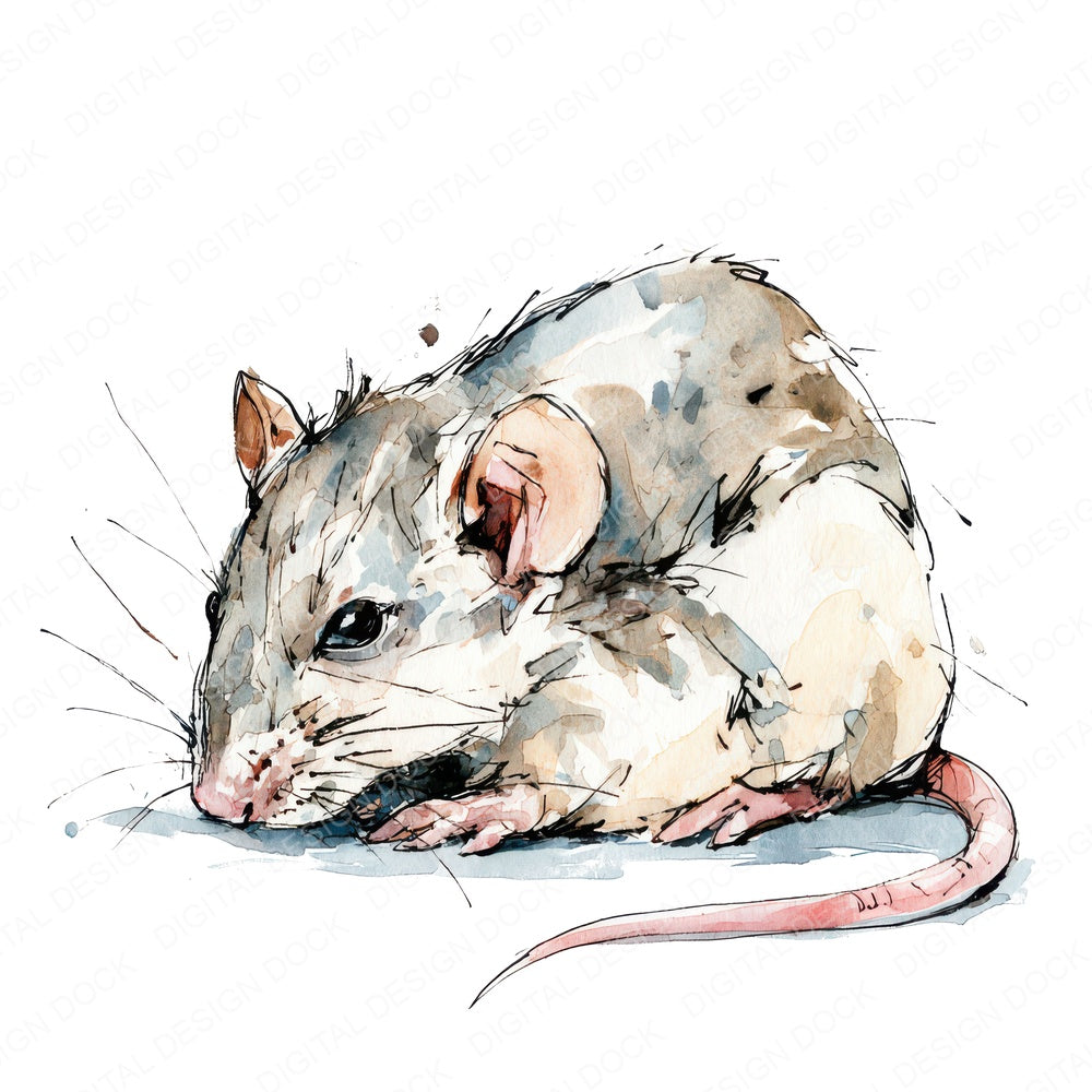 Realistic Baby Rat Clipart Set (DDD013734)