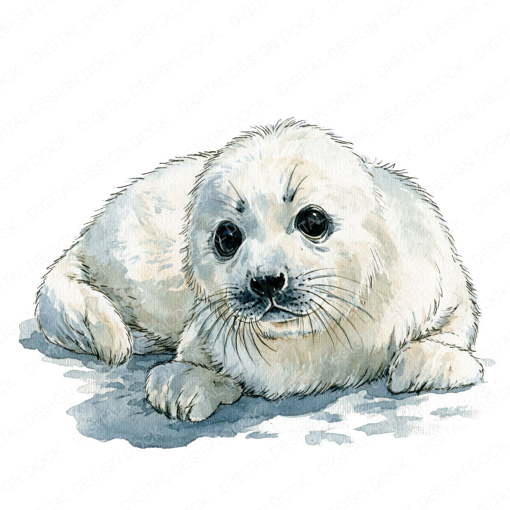 Realistic Baby Seal Pup Clipart Set (DDD013844)