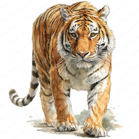Realistic Bengal Tiger Clipart Set (DDD012661)