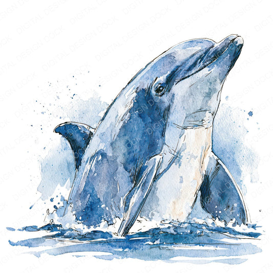 Realistic Bottlenose Dolphin Clipart Set (DDD013695)