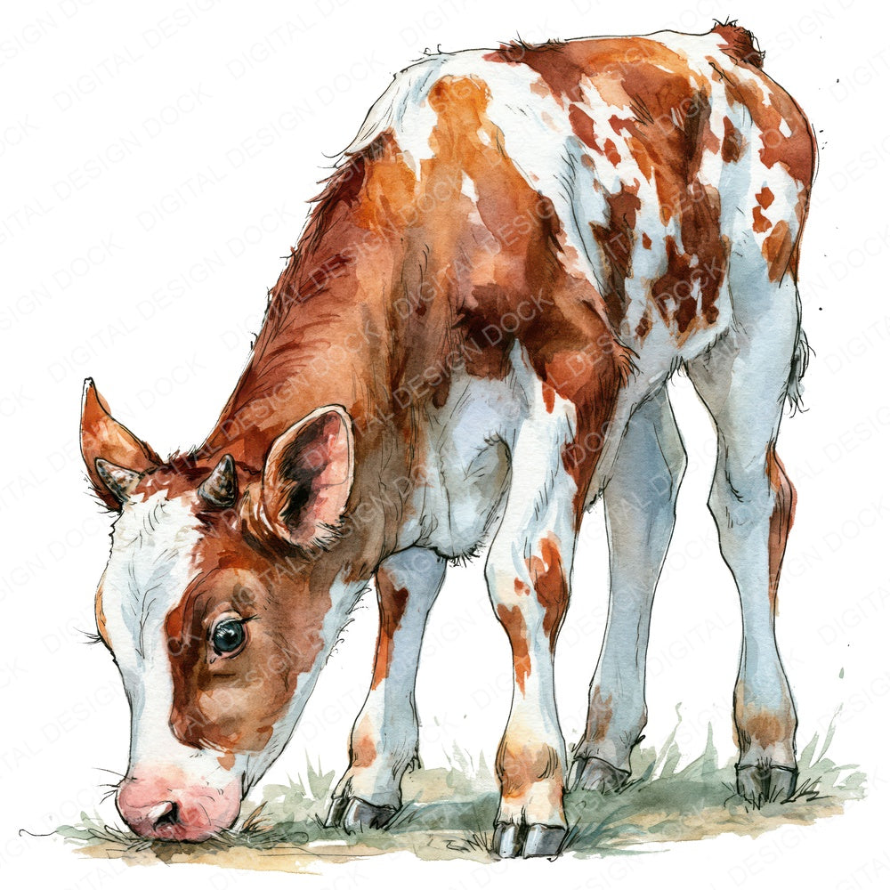 Realistic Calf Clipart Set (DDD013735)