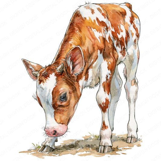 Realistic Calf Clipart Set (DDD013735)