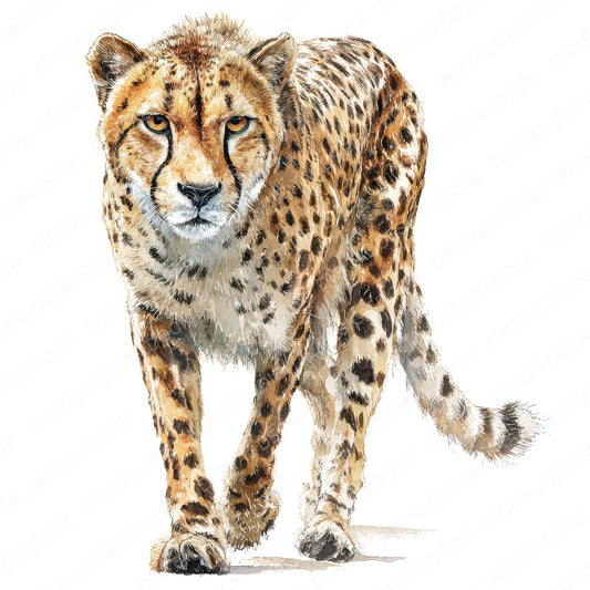 Realistic Cheetah Illustration Clipart Set (DDD008849)