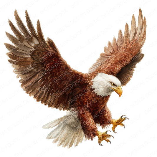 Realistic Eagle Illustration Clipart Set (DDD008850)