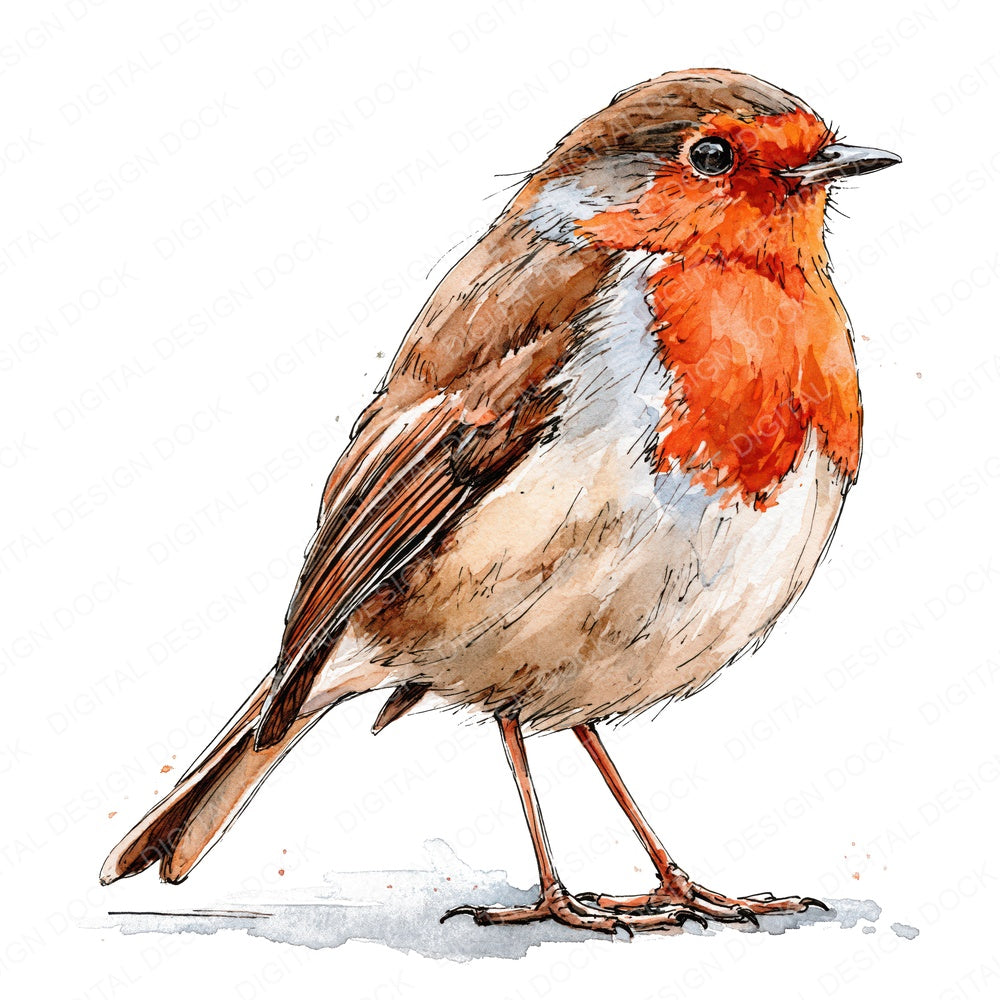 Realistic European Robin Fussy Cut Sheets (DDD013717)