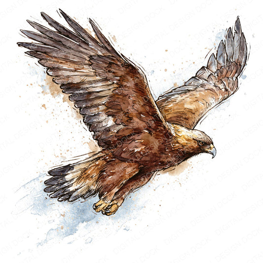 Realistic Golden Eagle Clipart Set (DDD013698)
