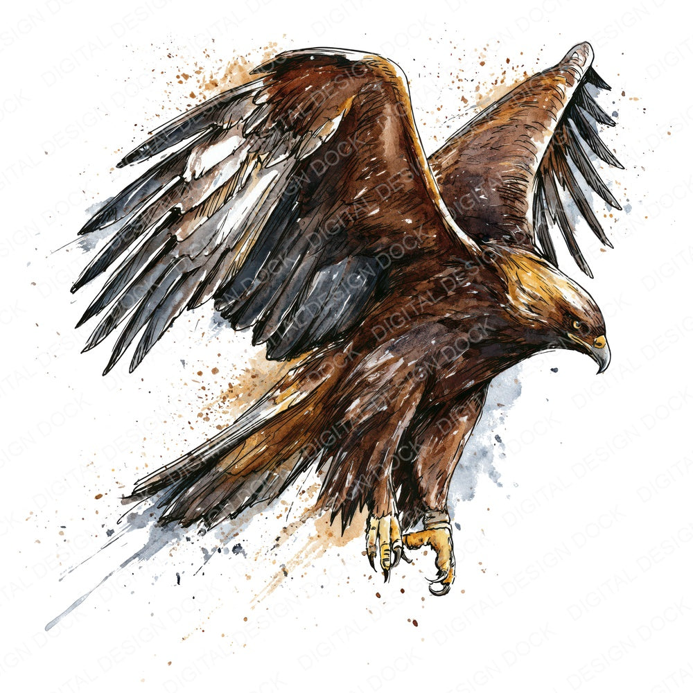 Realistic Golden Eagle Clipart Set (DDD013698)
