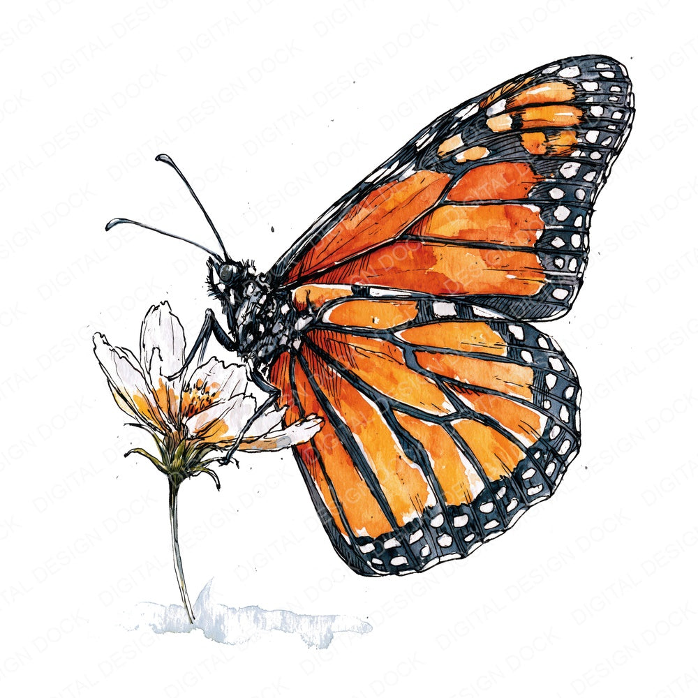 Realistic Monarch Butterfly Fussy Cut Sheets (DDD013721)