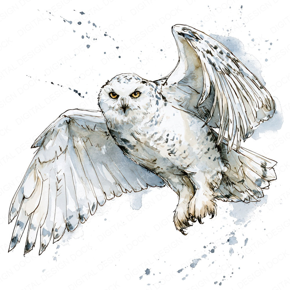Realistic Snowy Owl Fussy Cut Sheets (DDD013723)