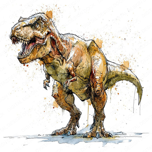 Realistic Tyrannosaurus Rex Clipart Set (DDD013704)