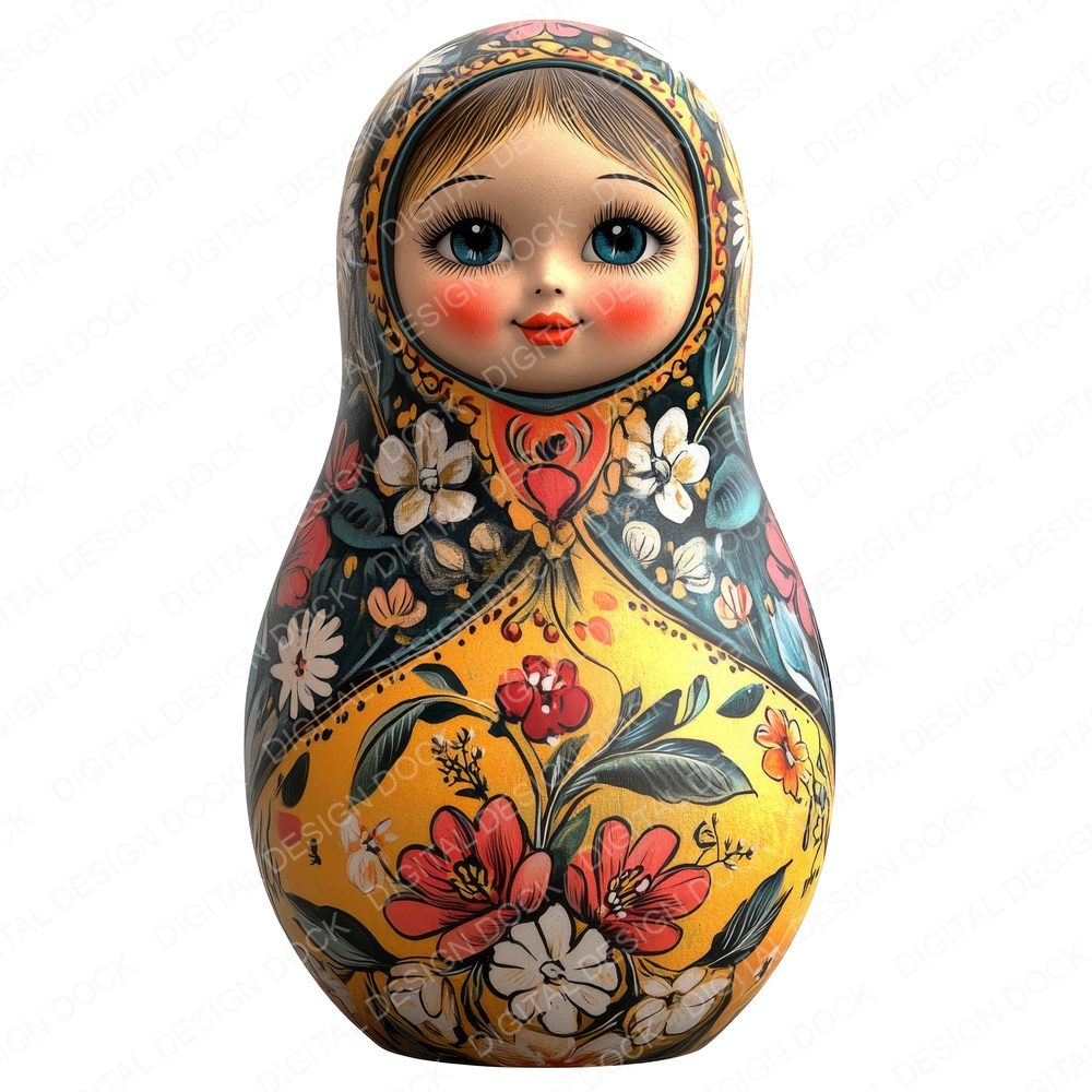Realistic Watercolour Matryoshka Doll Clipart Set (DDD006398)