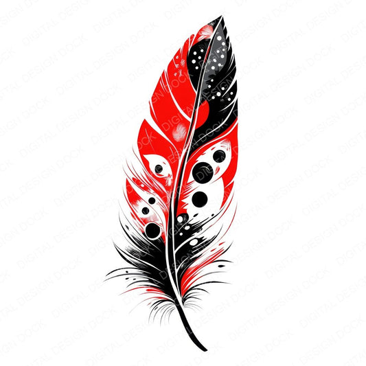 Red and Black Tribal Feather Clipart Set (DDD006400)