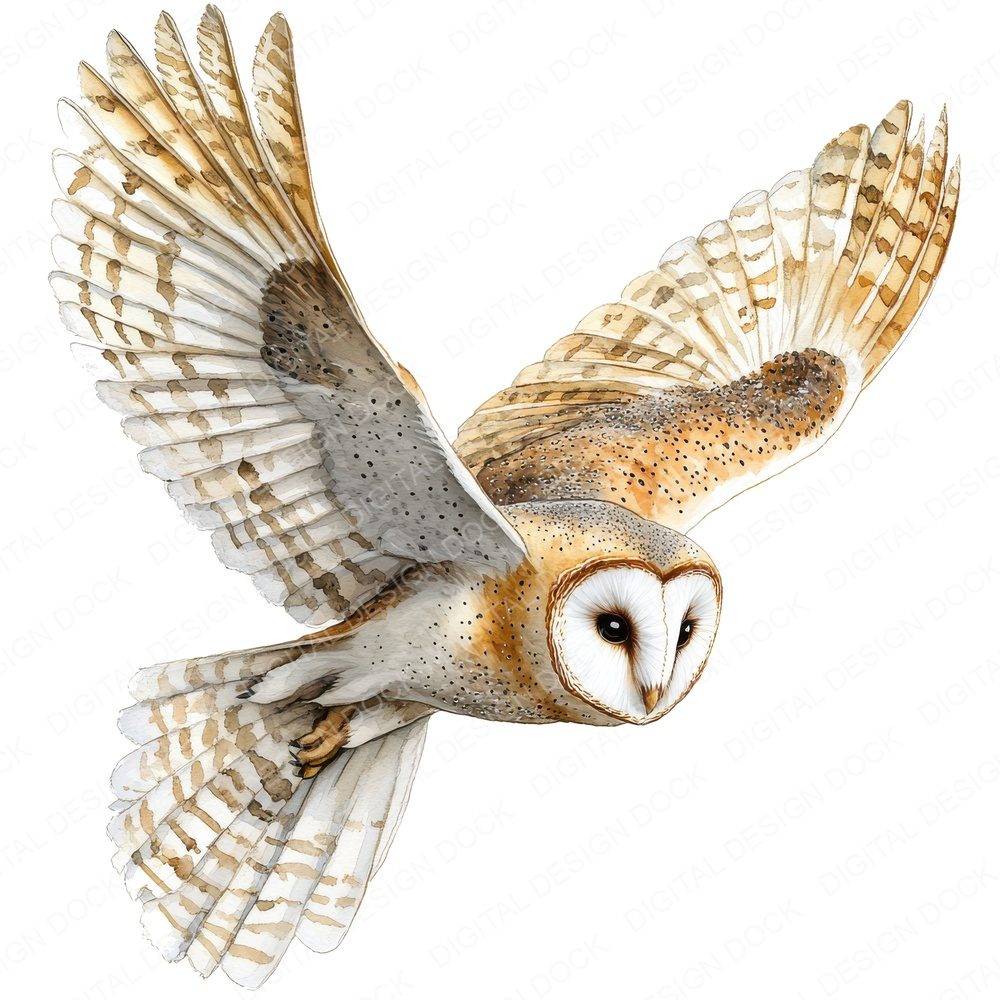 Regal Barn Owl Clipart Set (DDD006406)