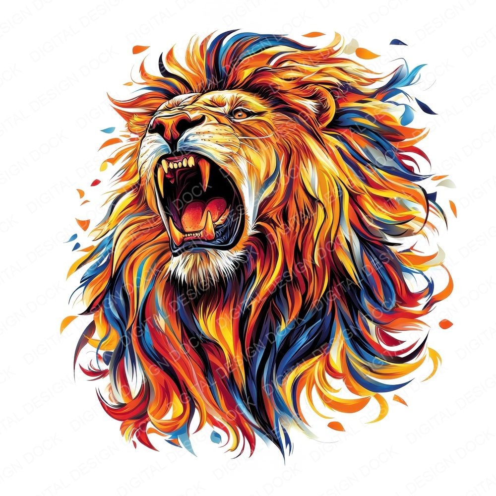 Roaring Lion Illustration Clipart Set (DDD006434)
