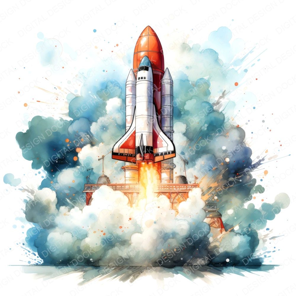 Rocket Lauch Clipart Set (DDD006447)