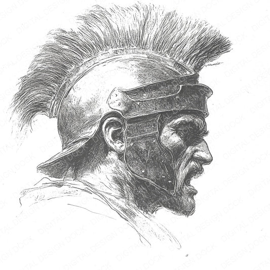 Roman Warrior Sketch fussy cut sheet in US Letter format showing all 12 designs on one printable page